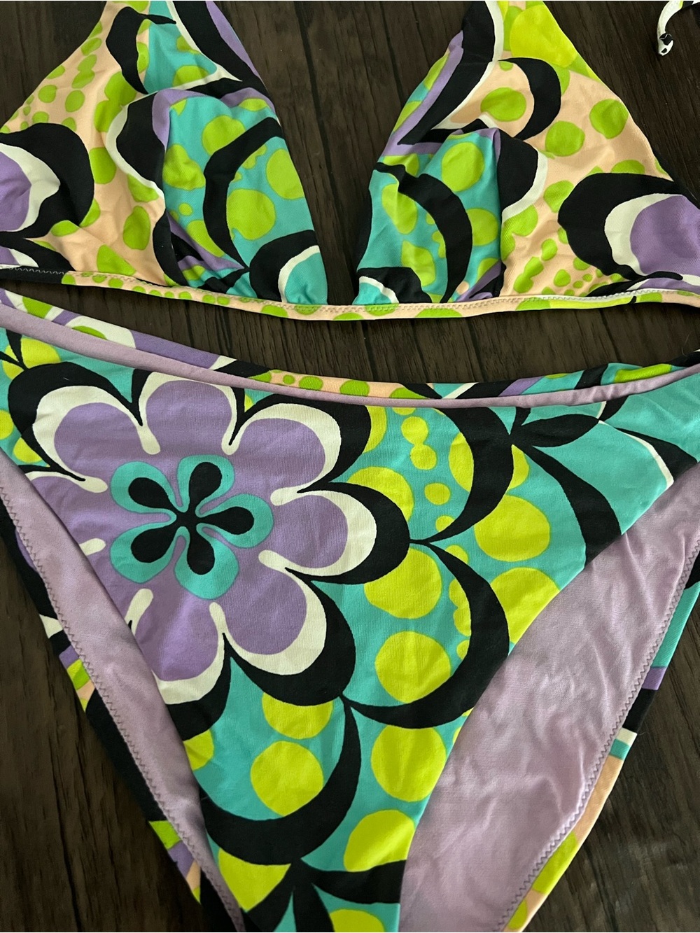 Domani Floral Bikini - Purple, Teal & Lime